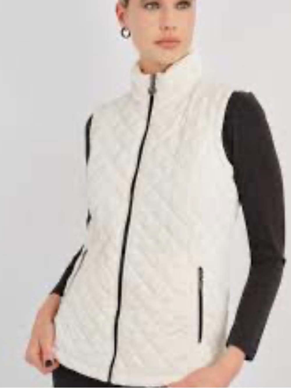 Women's Cream Quilted Vest